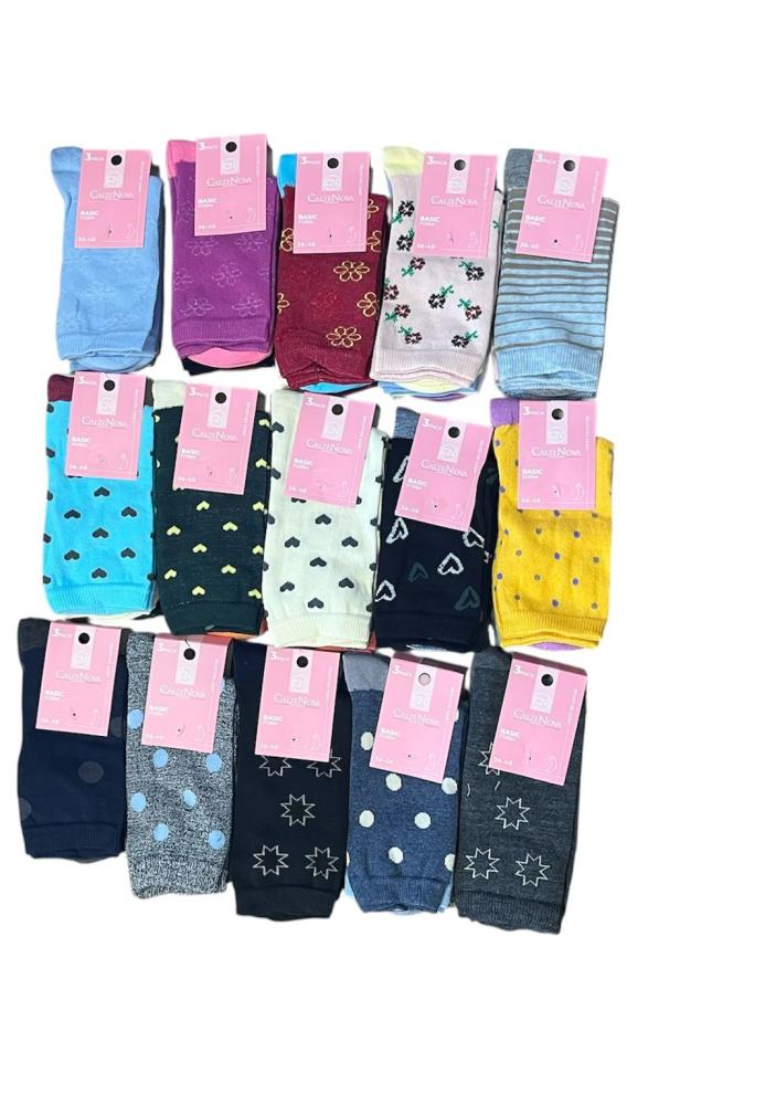 Sosete Dama, Inalte 3/set ,Culori diversificata ,Engros